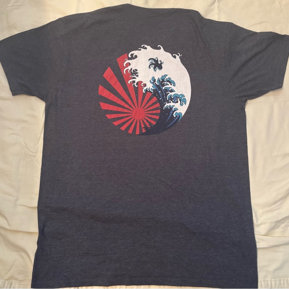 T&C Surf Designs Men's Charcoal T-Shirt with Red Graphic - Picture 2 of 3